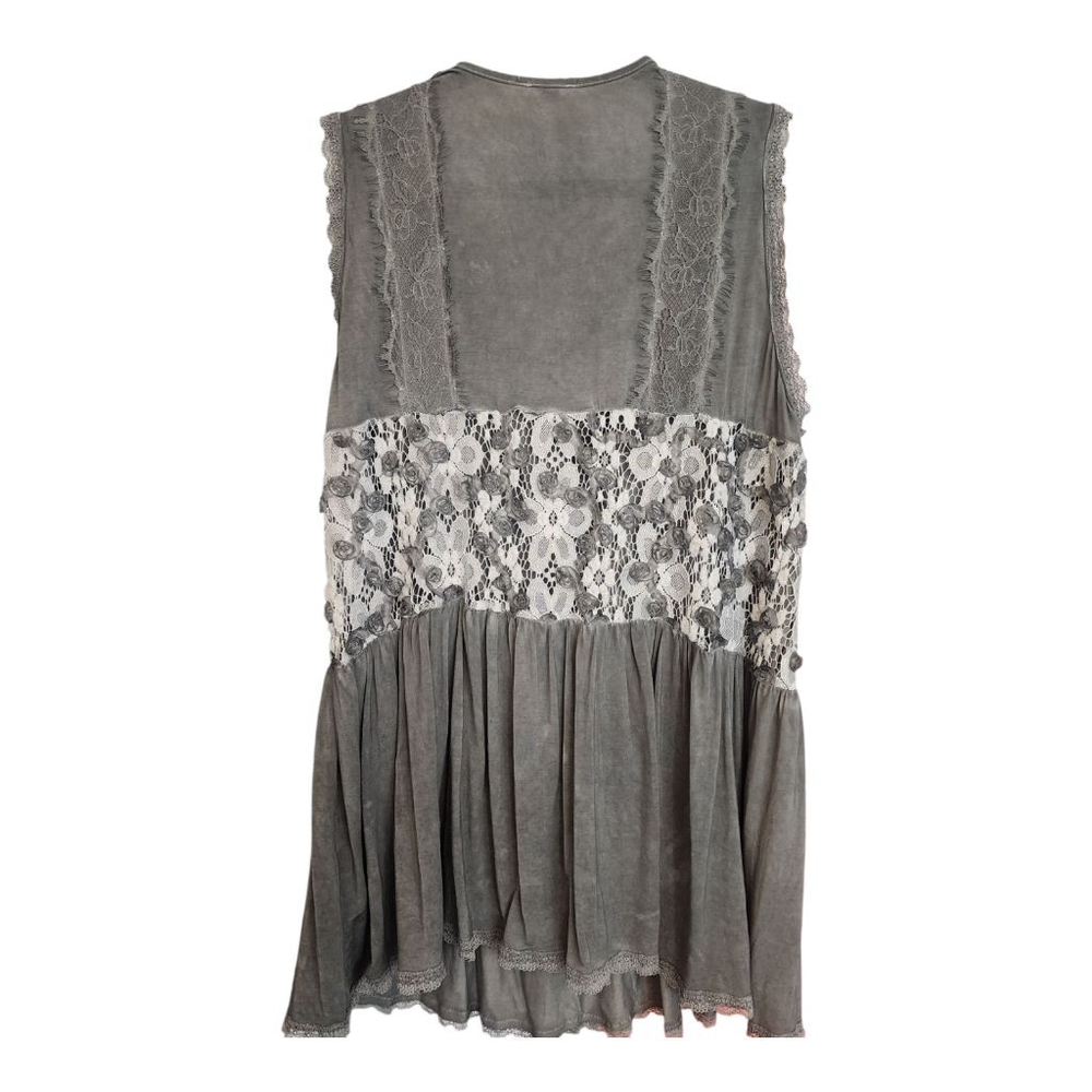 POL Tank Top Size Small Gray Lace, New - Picture 2 of 7